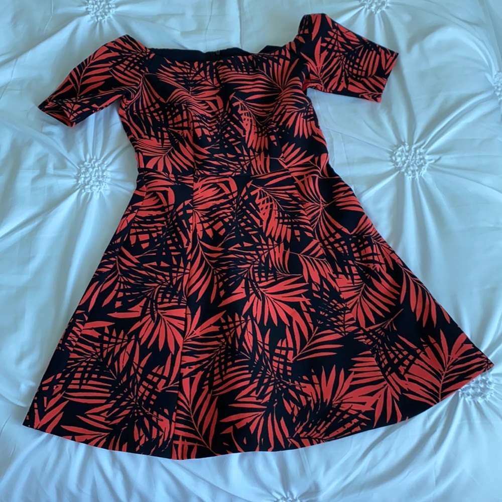 NWOT Zara Women Palm Print Mini Dress
